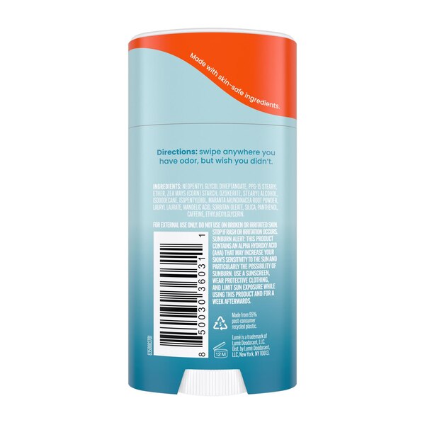Lume Whole Body Deodorant Stick, Unscented, 2.6 OZ
