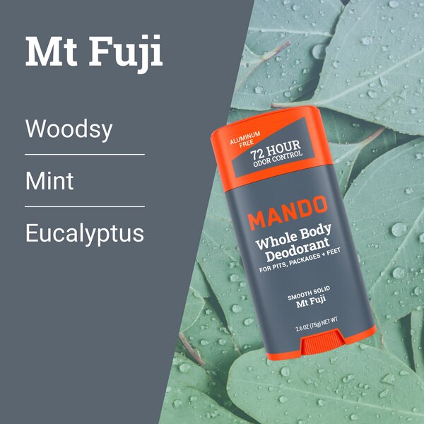 Mando Whole Body Solid Deodorant Stick, Mt. Fuji, 2.6 OZ