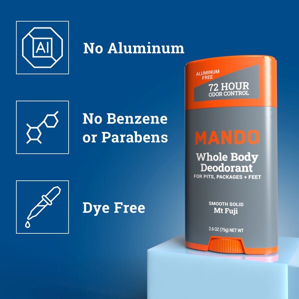 Mando Whole Body Solid Deodorant Stick, Mt. Fuji, 2.6 OZ