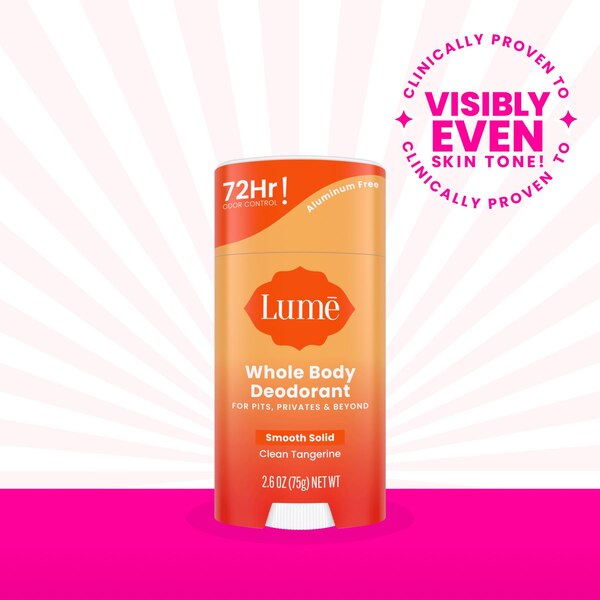 Lume Whole Body Deodorant Stick, Clean Tangerine, 2.6 OZ
