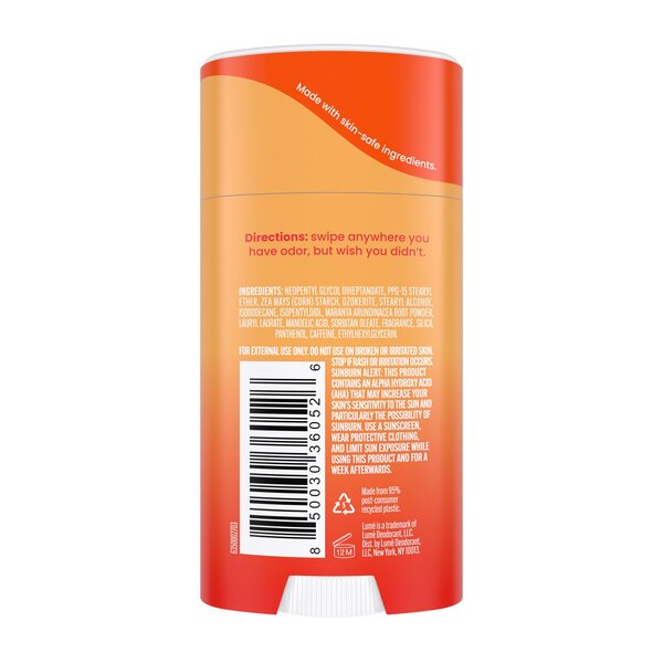 Lume Whole Body Deodorant Stick, Clean Tangerine, 2.6 OZ