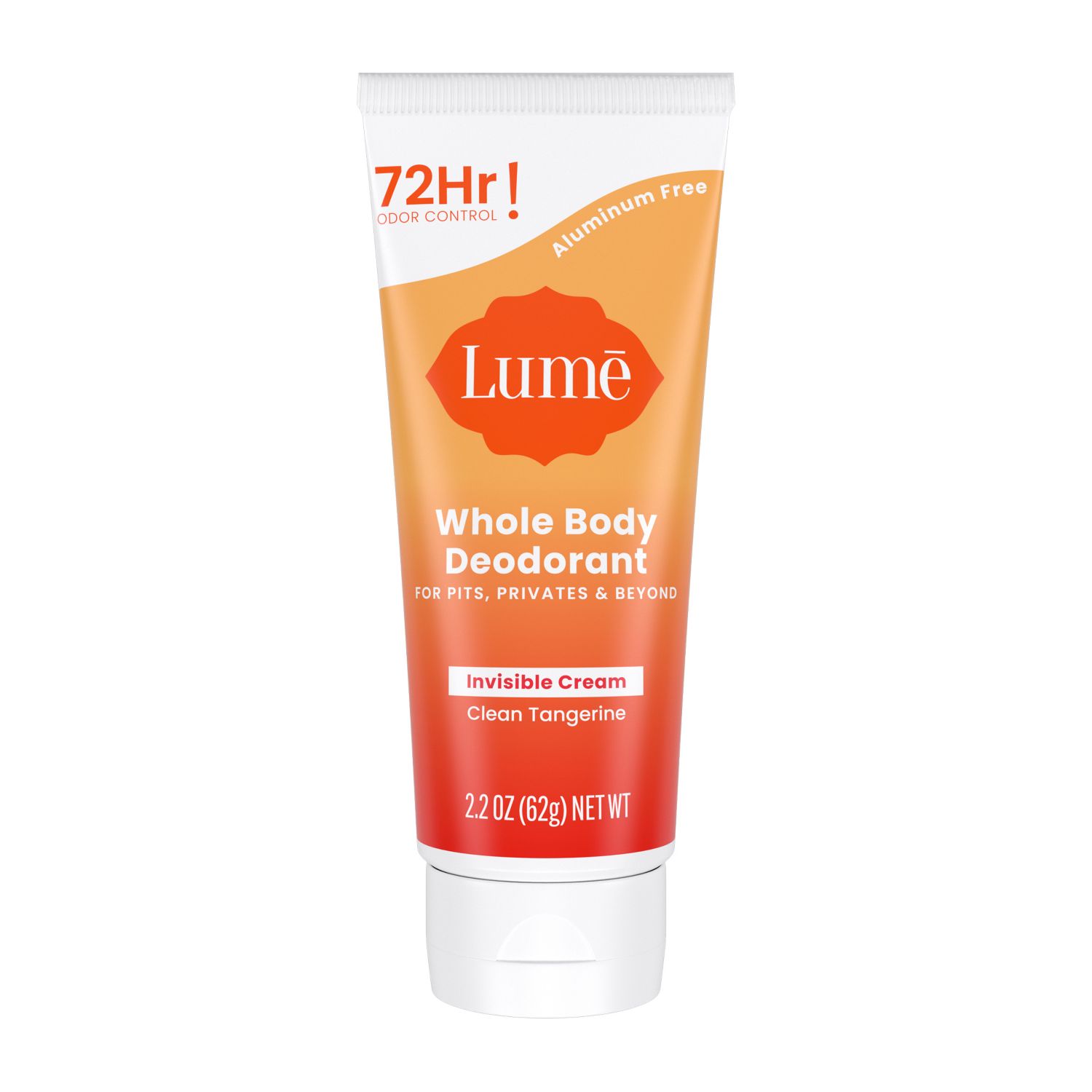 Lume Whole Body Deodorant Cream, Clean Tangerine, 2.2 OZ