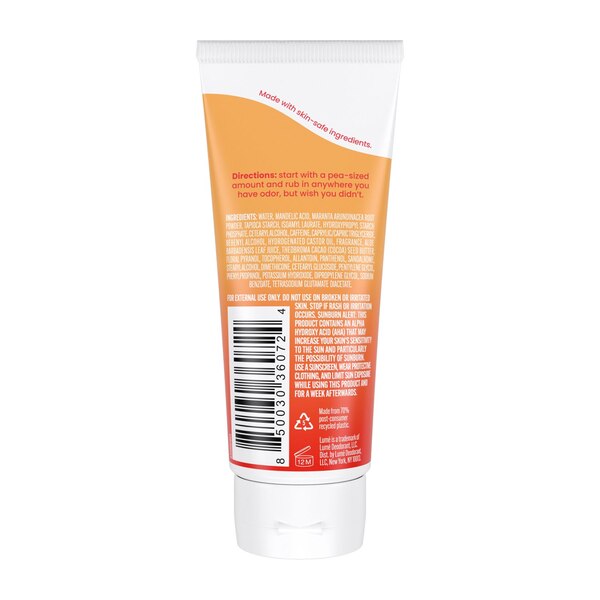 Lume Whole Body Deodorant Cream, Clean Tangerine, 2.2 OZ