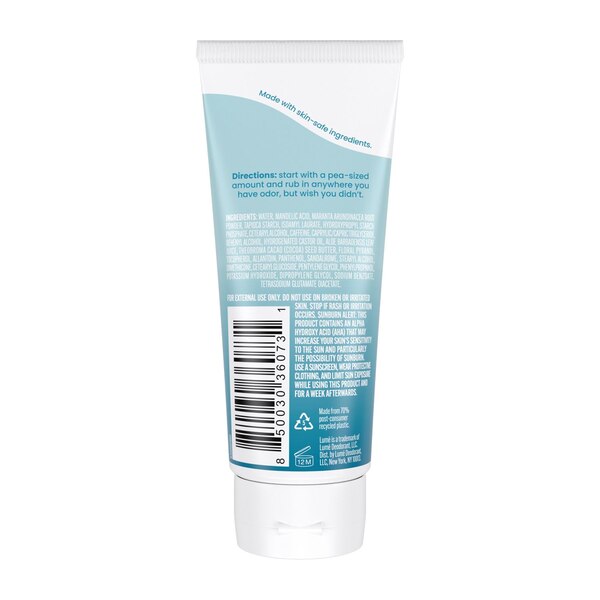 Lume Whole Body Deodorant Cream, Unscented, 2.2 OZ