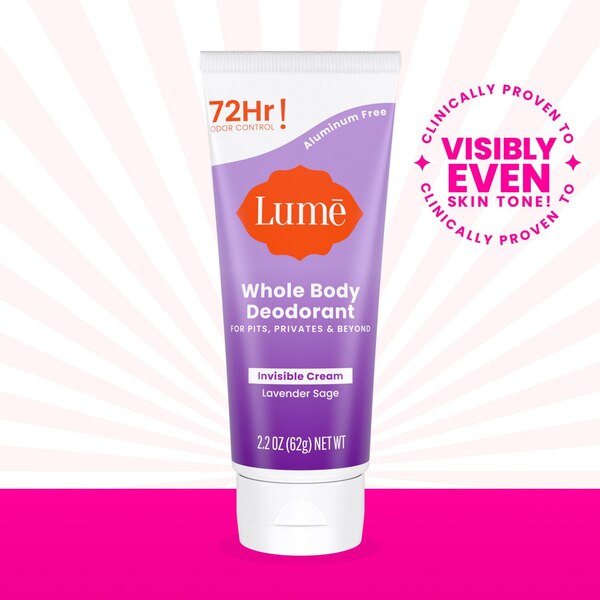 Lume Whole Body Deodorant Cream, Lavender Sage, 2.2 OZ 