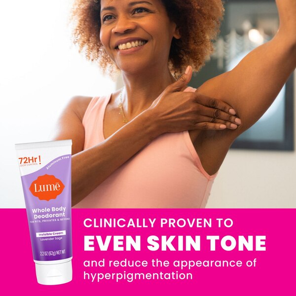 Lume Whole Body Deodorant Cream, Lavender Sage, 2.2 OZ 