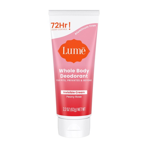Lume Whole Body Deodorant Cream, Peony Rose, 2.2 OZ 