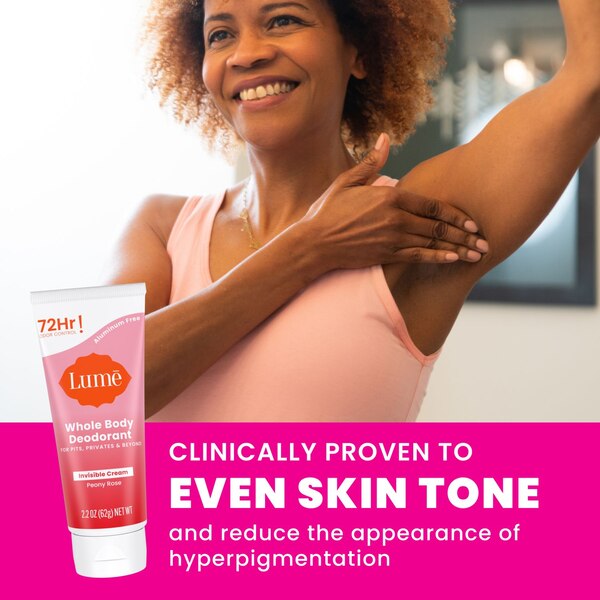 Lume Whole Body Deodorant Cream, Peony Rose, 2.2 OZ 