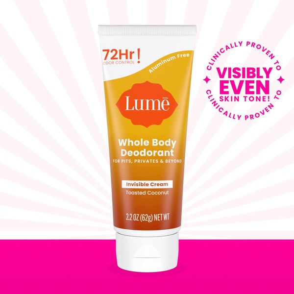 Lume Whole Body Deodorant Cream, Toasted Coconut, 2.2 OZ 