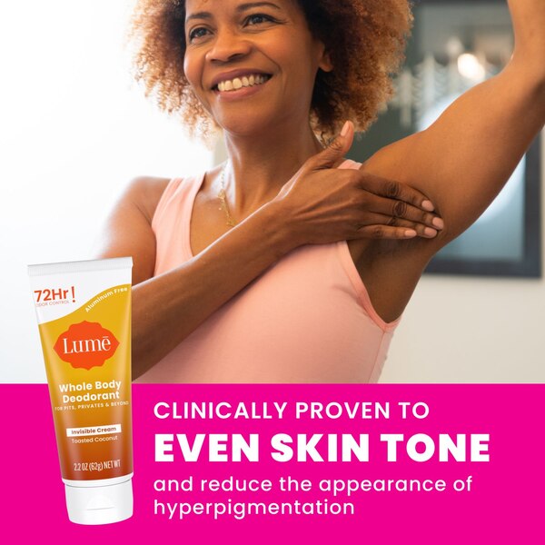 Lume Whole Body Deodorant Cream, Toasted Coconut, 2.2 OZ 