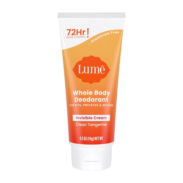 Lume Whole Body Deodorant Invisible Cream, Clean Tangerine, 0.5 OZ