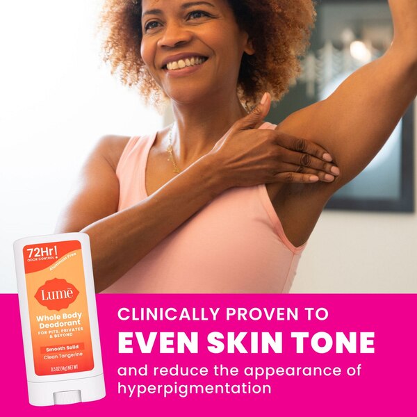 Lume Whole Body Deodorant Invisible Cream, Clean Tangerine, 0.5 OZ