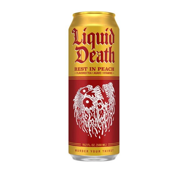 Liquid Death, Rest In Peach Tea, 19.2oz 