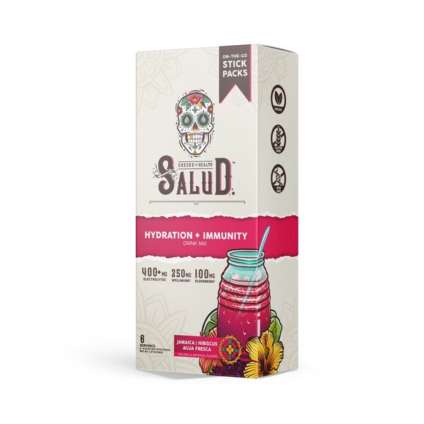Salud Hydration + Immunity Drink Mix, Hibiscus, 6 ct, 1.27 oz