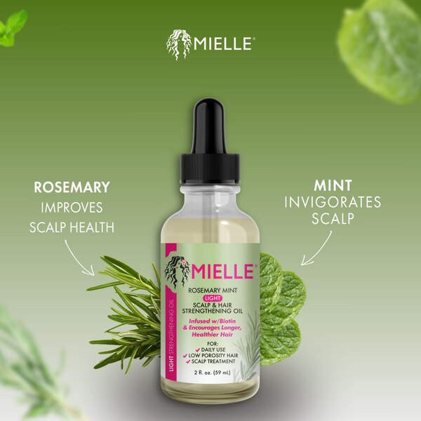 Mielle Rosemary Mint Light Scalp & Hair Strengthening Oil, 2 OZ