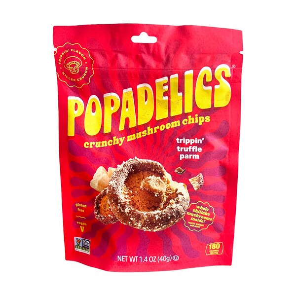 Popadelics, Crunchy Mushroom Chips, Trippin' Truffle Parm, 1.4 oz