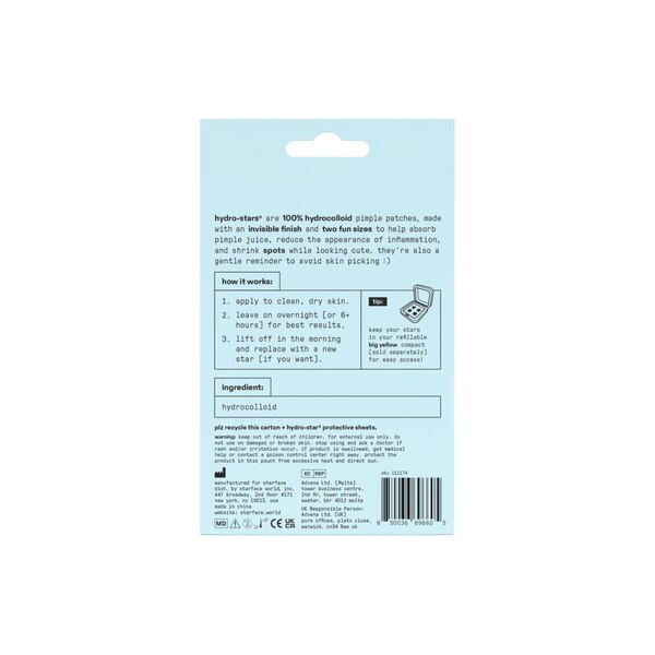 Starface Hydro-Star Pimple Patches, Clear, 32 CT