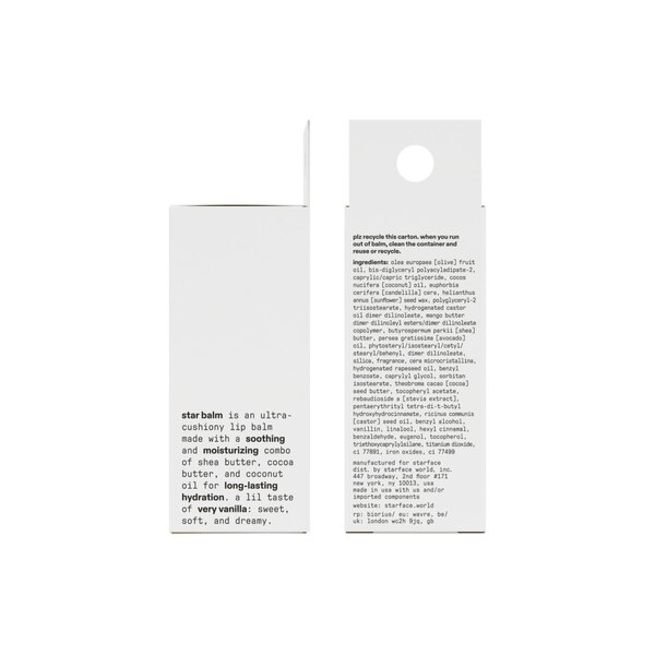 Starface Star Balm Lip Balm, Very Vanilla, .15 OZ