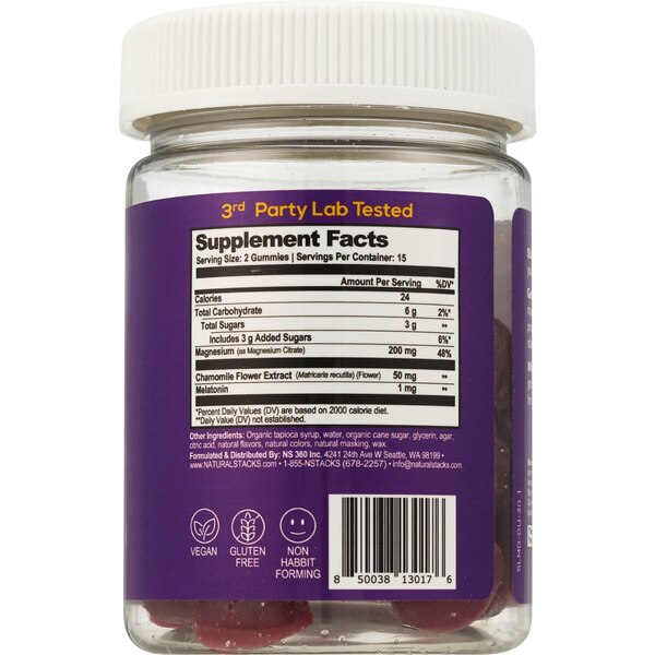 Natural Stacks Sleep Magnesium Gummies, 30 CT