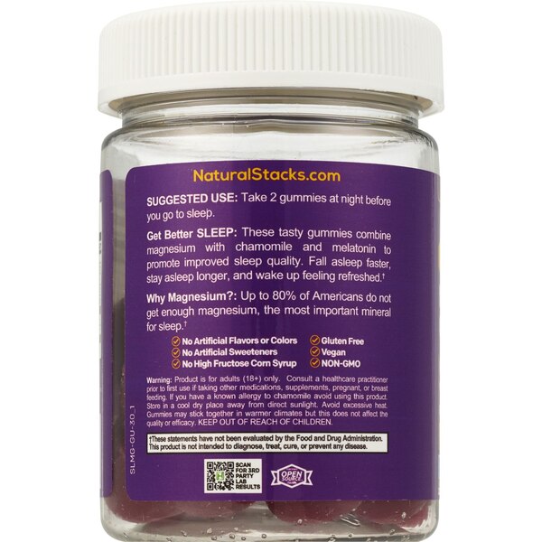 Natural Stacks Sleep Magnesium Gummies, 30 CT