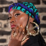 Pardon My Fro Mahogany Head Wrap, 27 in x 72 in, thumbnail image