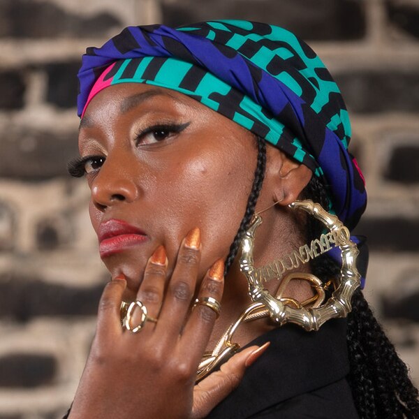 Pardon My Fro Mahogany Head Wrap, 27 in x 72 in