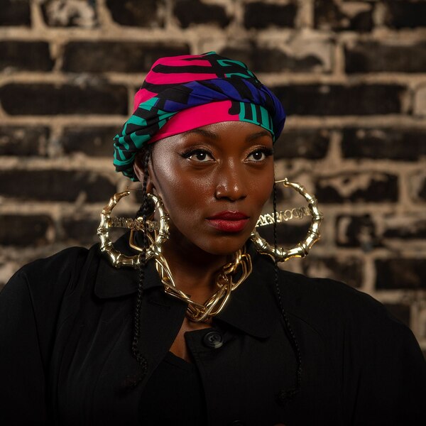 Pardon My Fro Mahogany Head Wrap, 27 in x 72 in