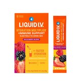 Liquid I.V.'s Hydration Multiplier + Immune Support, Wild Berry Blend, 6 CT, thumbnail image