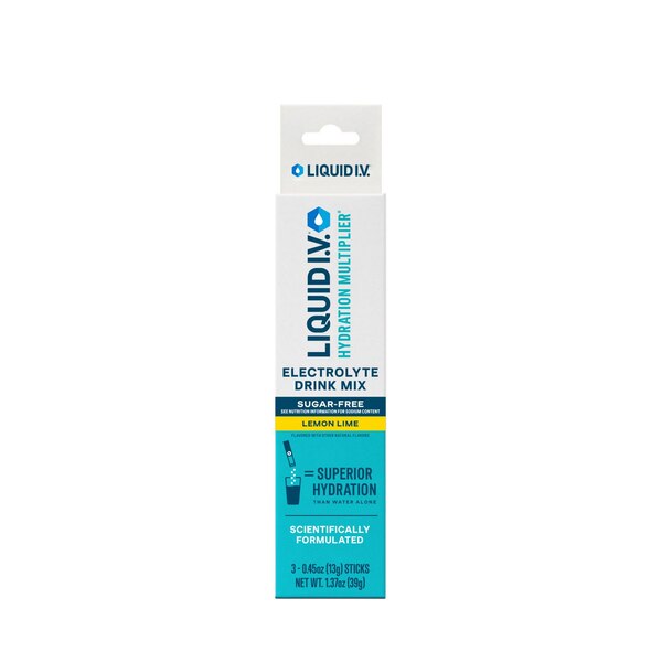 Liquid I.V. Sugar Free Lemon Lime Hydration Multiplier Powder Packet, 3 CT
