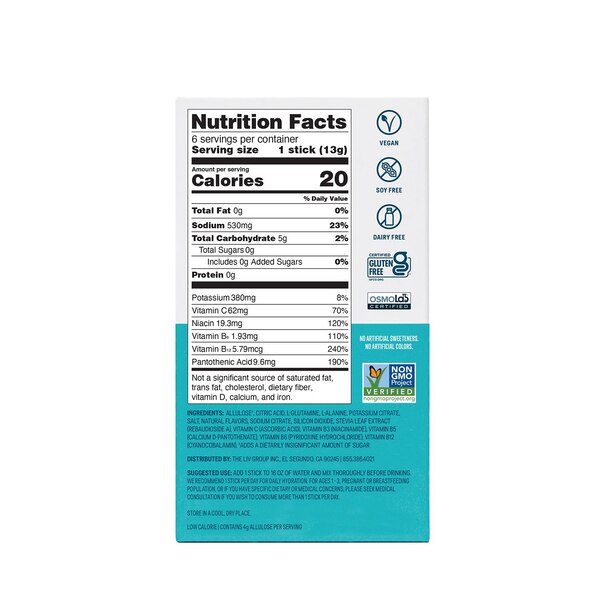 Liquid I.V. Hydration Multiplier, Sugar Free, 6 CT