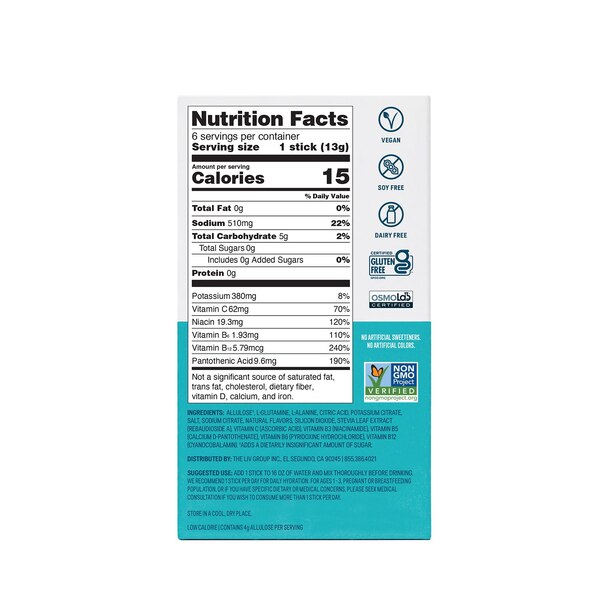 Liquid I.V. Hydration Multiplier, Sugar Free, 6 CT