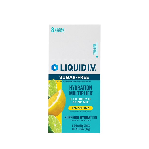 Liquid IV Sugar Free Lemon Lime, 8 ct, 3.66 oz
