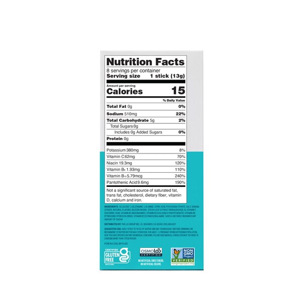 Liquid IV Sugar Free Peach, 8 ct, 3.66 oz