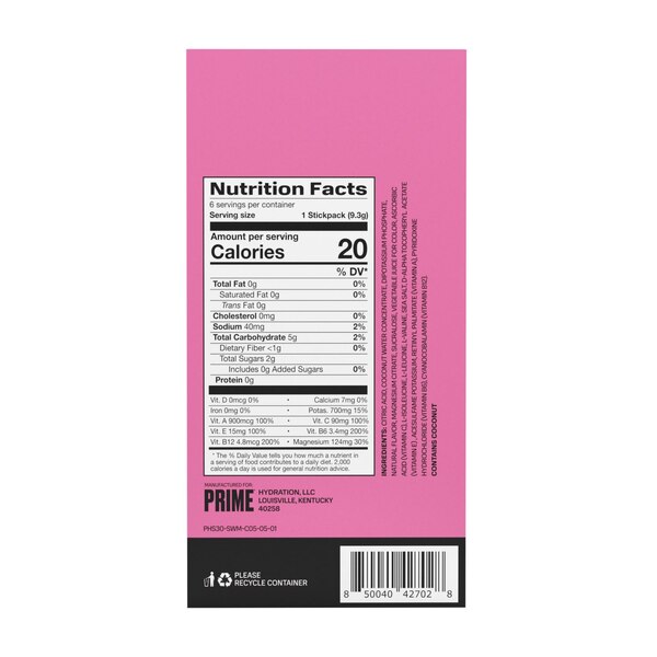 Prime Hydration Sticks, Strawberry Watermelon