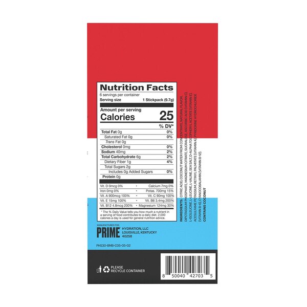 Prime Ice Pop Hydration Sticks, Ice Pop