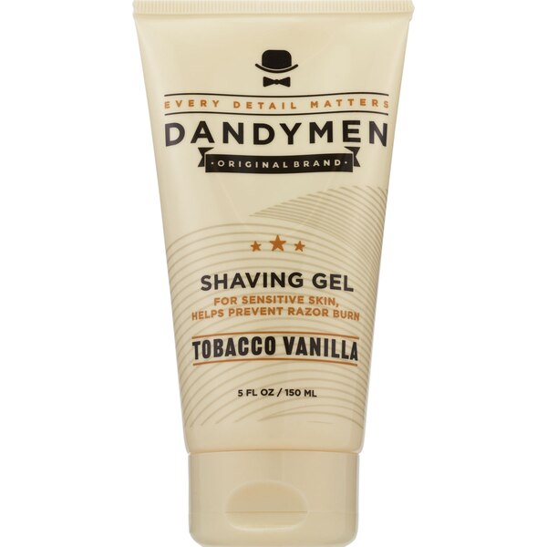 Dandymen Sensitive Skin Shave Gel, Tobacco Vanilla, 5 OZ