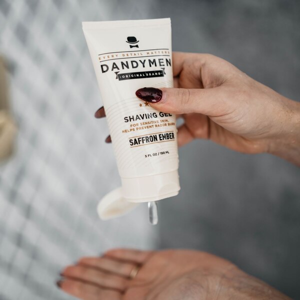 Dandymen Sensitive Skin Shave Gel, Saffron Ember, 5 OZ