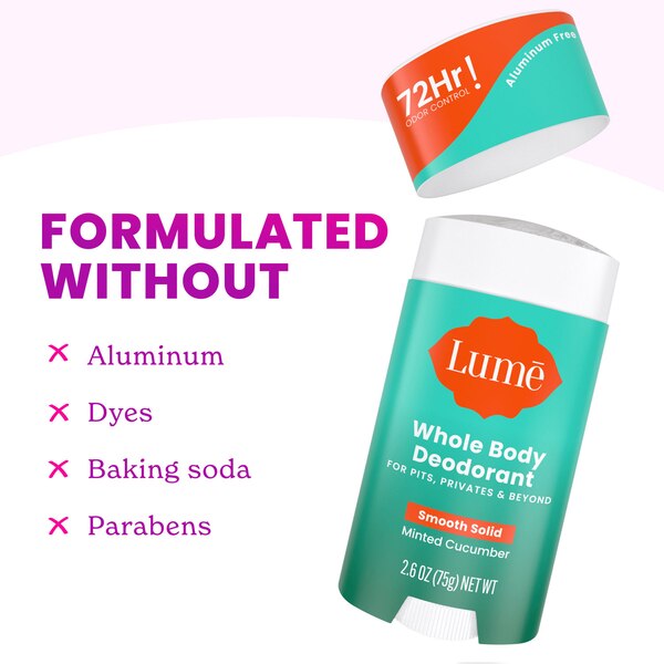 Lume Whole Body Deodorant, Minted Cucumber, 2.6 OZ
