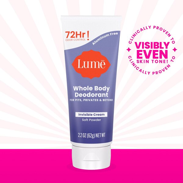 Lume Whole Body Deodorant Cream, Soft Powder, 2.2 OZ