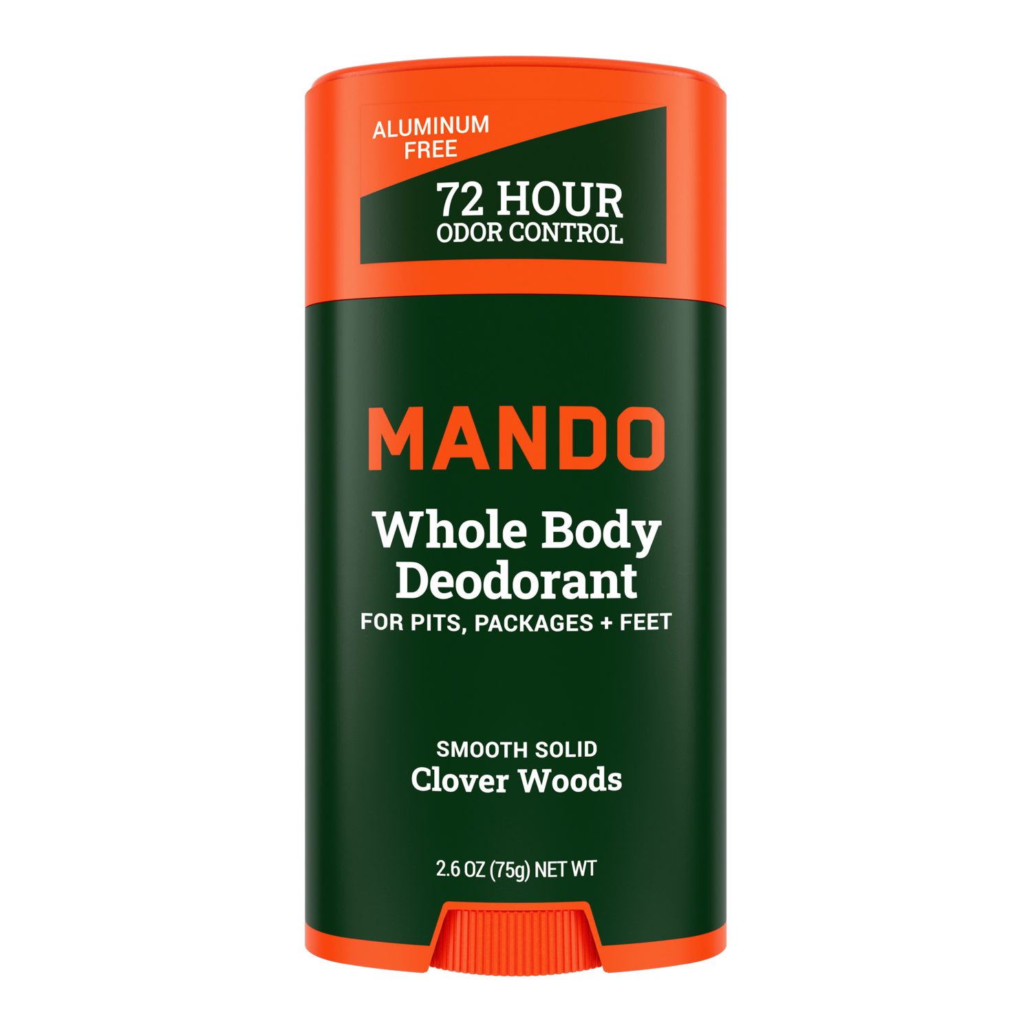 Mando Whole Body Solid Deodorant Stick, Clover Woods, 2.6 OZ