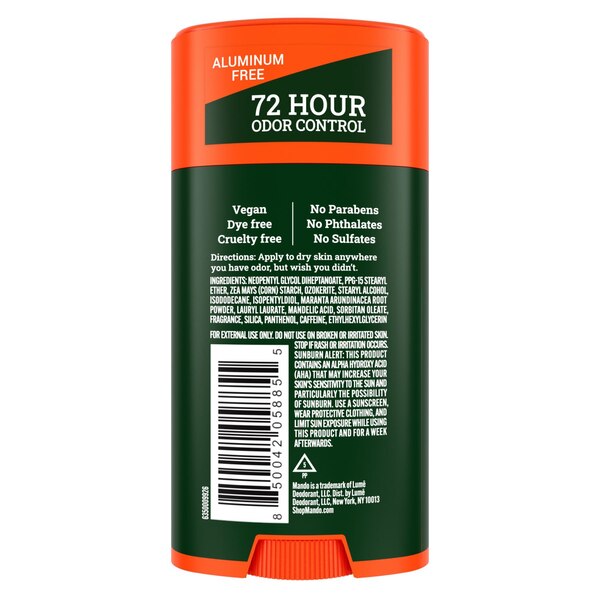 Mando Whole Body Solid Deodorant Stick, Clover Woods, 2.6 OZ
