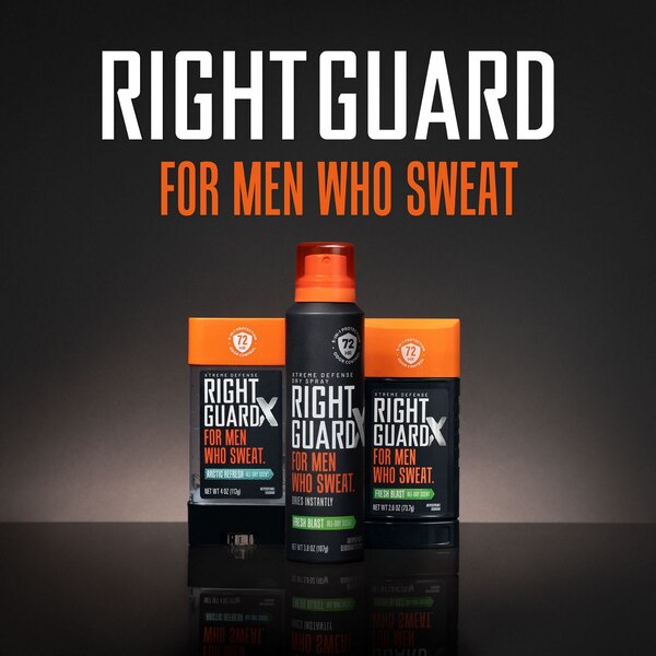 Right Guard Xtreme Defense 72-Hour Antiperspirant & Deodorant Stick, Fresh Blast, 4 OZ