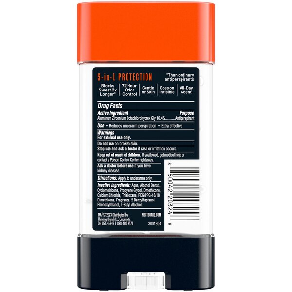Right Guard Xtreme Defense 72-Hour Antiperspirant & Deodorant Stick, Fresh Blast, 4 OZ