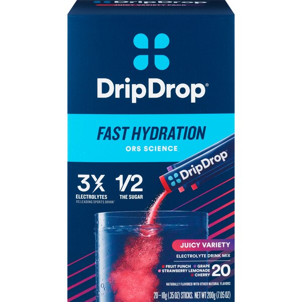 DripDrop Juicy Variety Pack, 20 CT