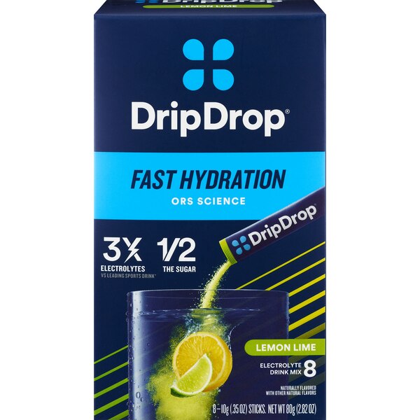 DripDrop Lemon Lime, 8 CT
