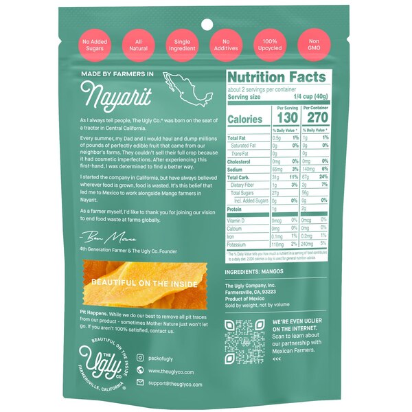 Ugly, Sliced Dried Peaches, 3 Oz