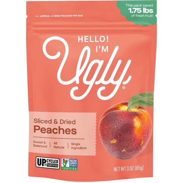 Ugly, Sliced Dried Peaches, 3 Oz
