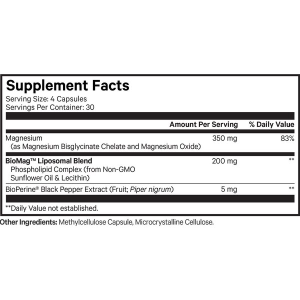 Codeage Liposomal Magnesium Bisglycinate Chelate Mineral Supplement, BioMag Phospholipids