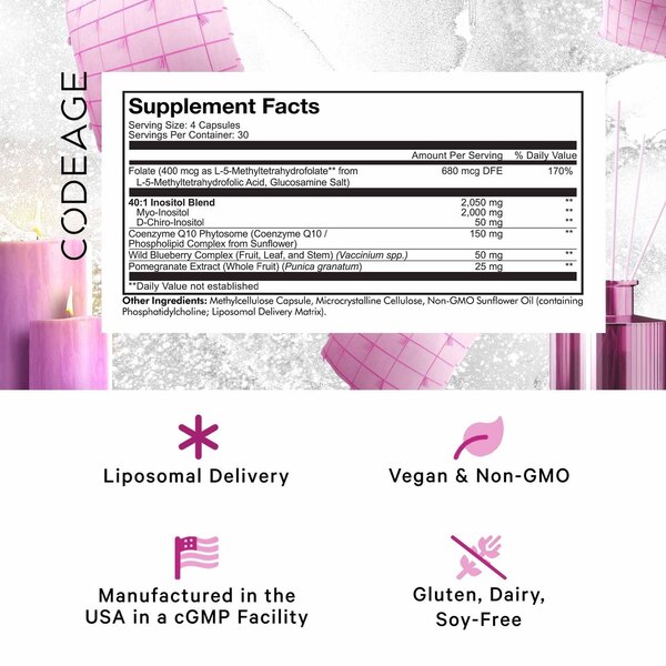 Codeage Liposomal Ovarian Inositol+ Capsules, 120 CT