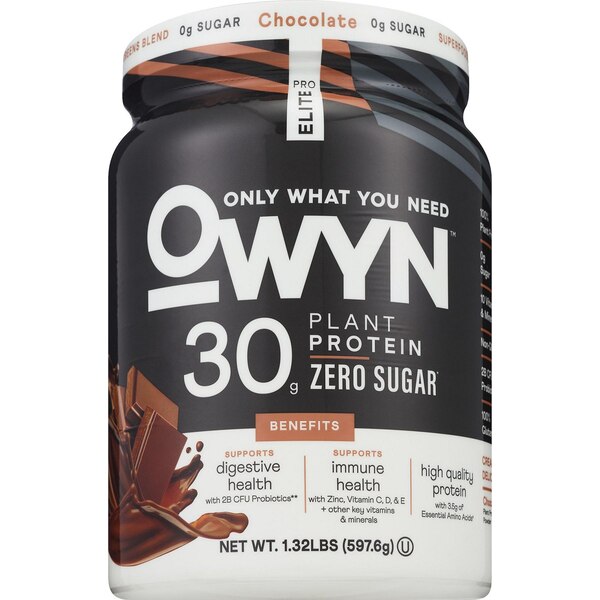Owyn Chocolate Plant Protein Powder, 1.32 lbs